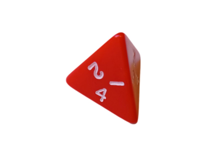 Opaque Red D4 4-Sided Polydice